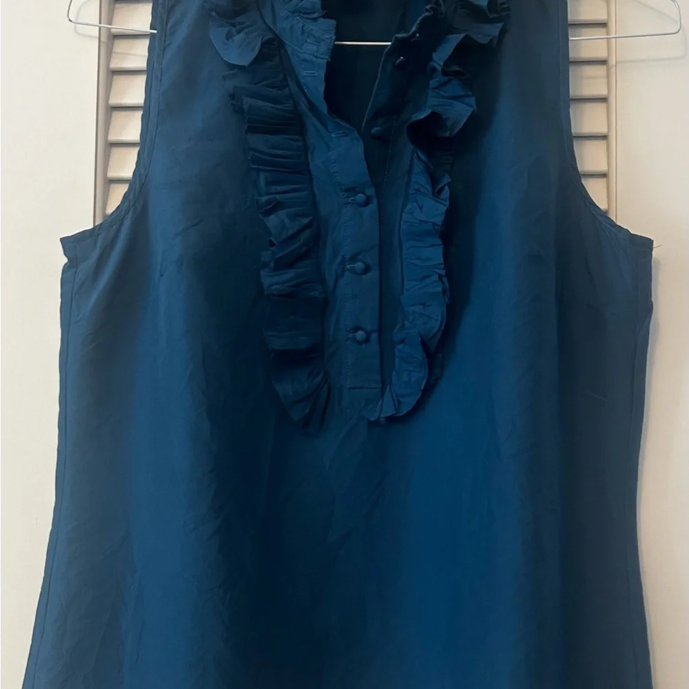 Kenar Silk Ruffle Collar Sleeveless Blouse Women’s Size Medium - Picture 4 of 8